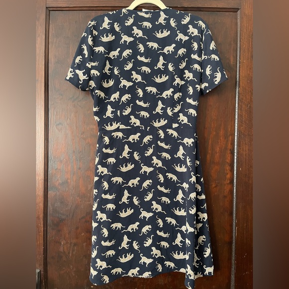 J.Crew Dress | Navy Leopard Size 12 - Picture 5 of 6
